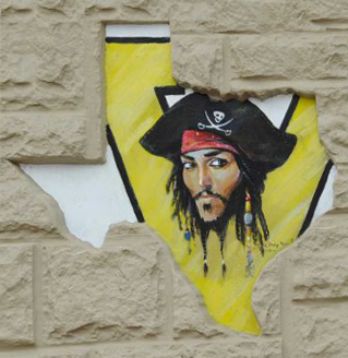 Captain Jack keeps watch over IH-10 and HWY 105 - City Of Vidor, Texas