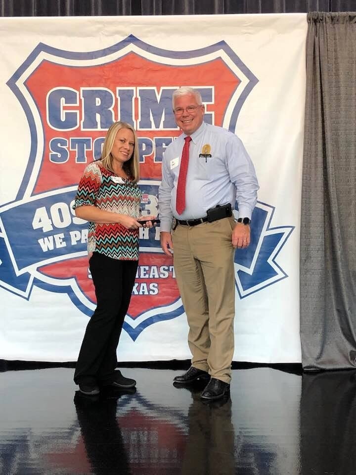 The City Of Vidor would like to congratulate Ward 3 Councilwoman Misty Songe on her receipt of the Crimestopper Of The Year award for the year 2019.